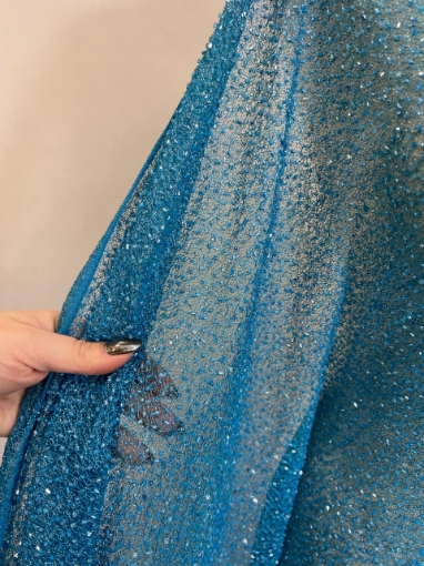 Picture of Mesh embroidery with blue beads