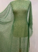 Picture of Mesh embroidery with green glass beads