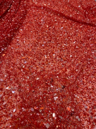 Picture of "Embroidery with pearls, sequins, and beads Sparkling Red"