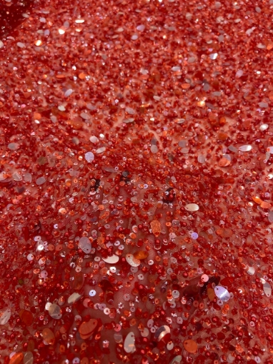 Picture of "Embroidery with pearls, sequins, and beads Sparkling Red"