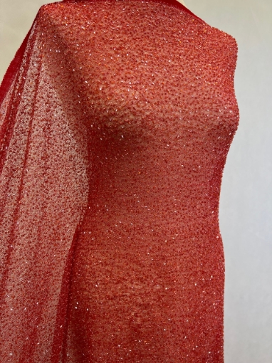 Picture of Red elastic mesh embroidery