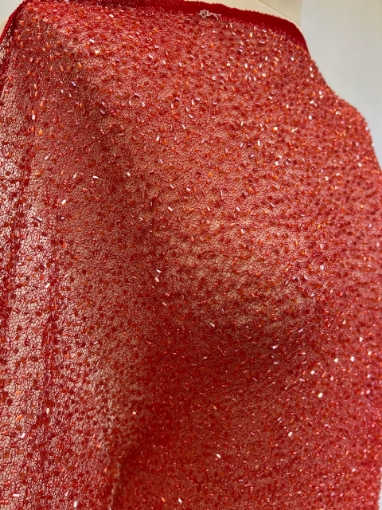 Picture of Red elastic mesh embroidery