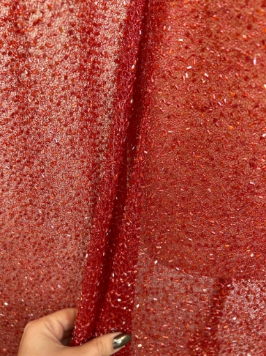 Picture of Red elastic mesh embroidery