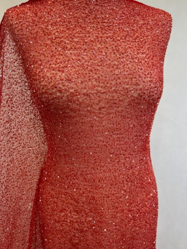 Picture of Red elastic mesh embroidery