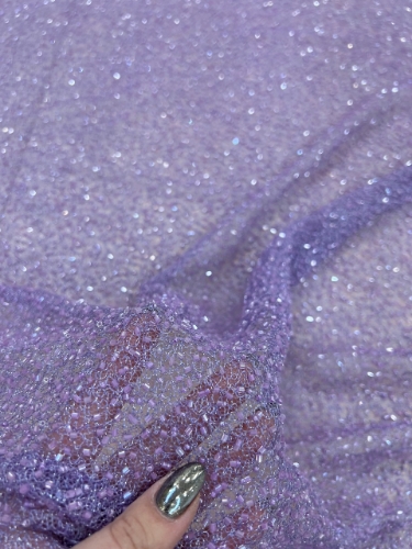 Picture of Lilac elastic net lace embroidery