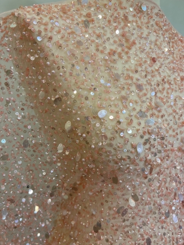 Picture of "Embroidery with pearls, beads, and sequins Baby Pink"