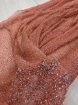 Picture of "Peach orange mesh lace with glass beads"