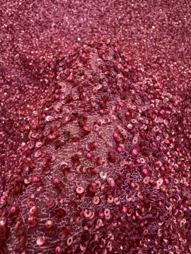 Picture of "Embroidery with fuchsia beads, pearls, and sequins"