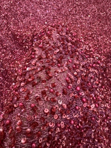 Picture of "Embroidery with fuchsia beads, pearls, and sequins"