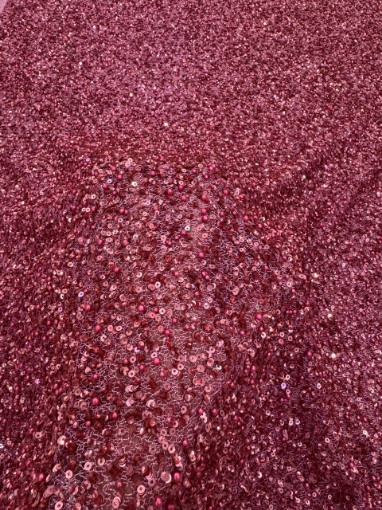 Picture of "Embroidery with fuchsia beads, pearls, and sequins"