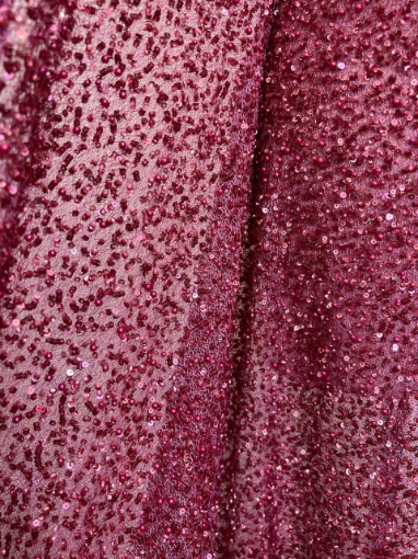 Picture of "Embroidery with fuchsia beads, pearls, and sequins"