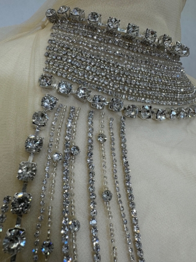 Picture of Handmade silver dress embellished with Crystals crystals.