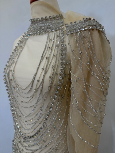 Picture of Handmade silver dress embellished with Crystals crystals.