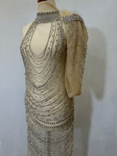 Picture of Handmade silver dress embellished with Crystals crystals.