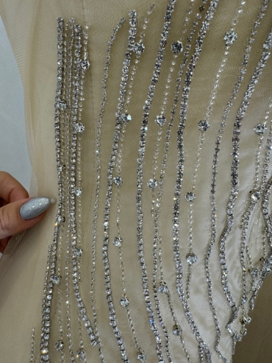 Picture of Handmade silver dress embellished with Crystals crystals.