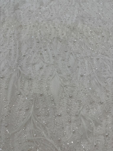 Picture of Lace with pearls and feathers Marry Me
