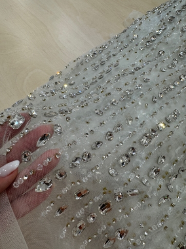 Picture of Galactique - Broderie cu cristale si margele din sticla - silver