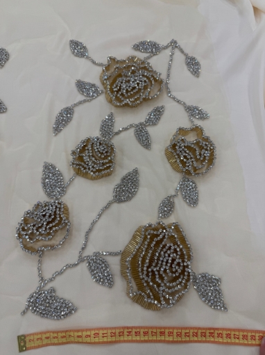 Picture of Gold Roses - Panou floral aplicatie gold&silver