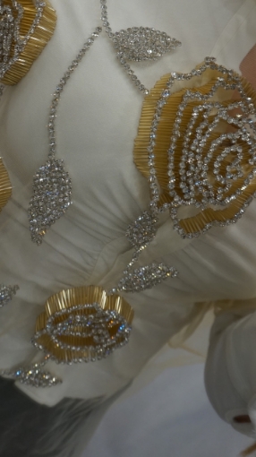 Picture of Gold Roses - Panou floral aplicatie gold&silver