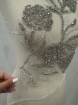 Picture of Silver Leafs - Panou floral aplicatie silver - white