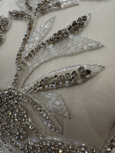 Picture of Silver Leafs - Panou floral aplicatie silver - white