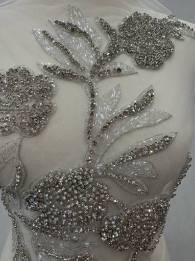 Picture of Silver Leafs - Panou floral aplicatie silver - white