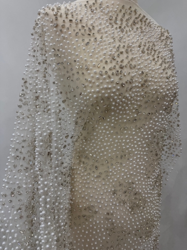 Picture of Stardust Rain Broderie cu cristale arginti si perle  - ivory