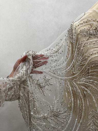Picture of "Bead, pearl, and crystal embroidery Bridal"