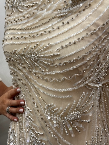 Picture of "Bead, pearl, and crystal embroidery Bridal"