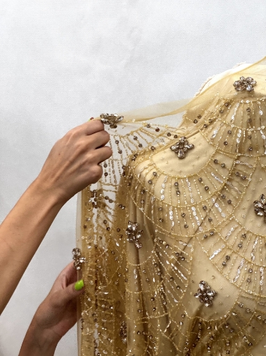 Picture of Bright Gold Crystal Embroidery