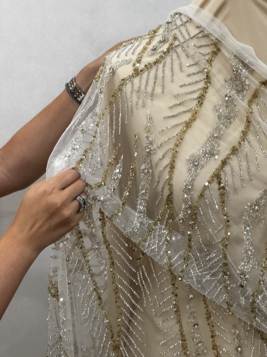 Picture of Crystal and gold bead embroidery