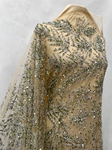 Picture of Bead and pistachio green crystal embroidery