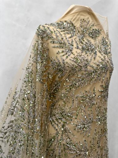 Picture of Bead and pistachio green crystal embroidery