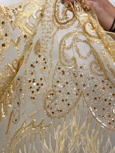 Picture of Feather and Crystal Embroidery