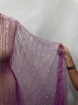 Picture of Lilac purple embroidery with fringes and feathers