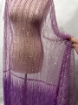 Picture of Lilac purple embroidery with fringes and feathers
