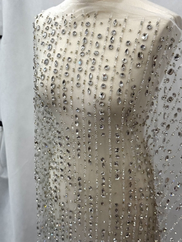 Picture of Galactique - Broderie cu cristale si margele din sticla - silver