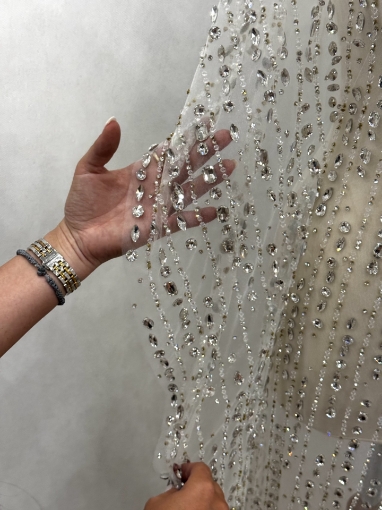 Picture of Galactique - Broderie cu cristale si margele din sticla - silver