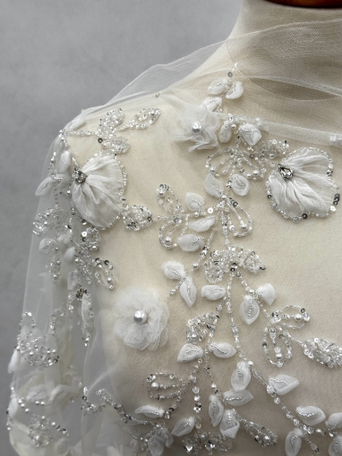 Picture of Valerdi Broderie cu flori 3d white