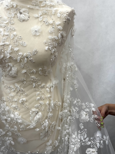 Picture of Valerdi Broderie cu flori 3d white