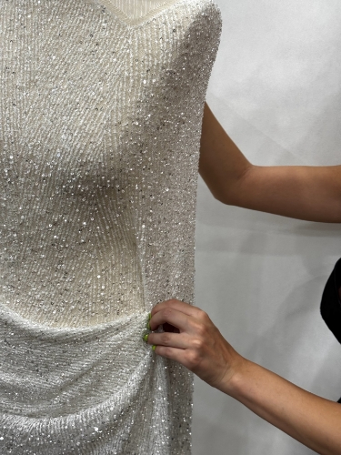 Picture of Beading and sequin embroidery on lace