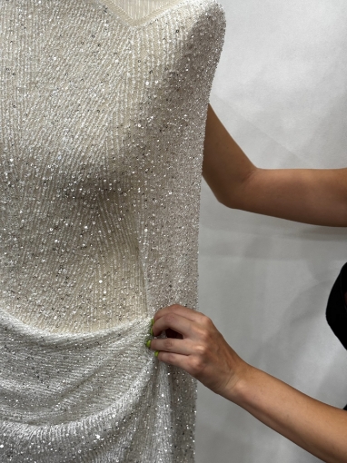 Picture of Beading and sequin embroidery on lace
