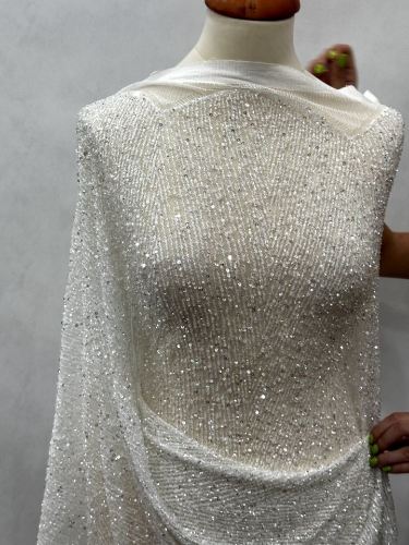 Picture of Beading and sequin embroidery on lace