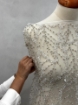 Picture of Crystal Mesh - broderie cu cristale argintii si margele - ivory
