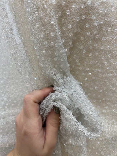 Picture of Crystal Raindrops - Broderie tip plasa cu cristale - offwhite