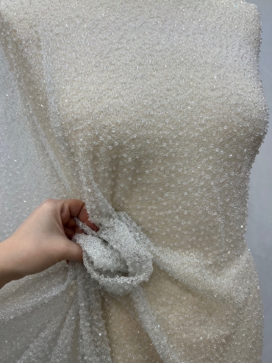 Picture of Crystal Raindrops - Broderie tip plasa cu cristale - offwhite