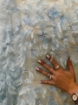 Picture of Spectacular embroidery with feathers and pearls.