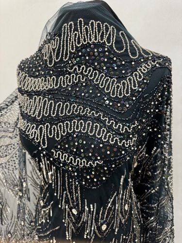 Picture of Bead and Petrol Green Crystal Embroidery