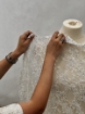 Picture of Bridal Orchids - Dantela brodata cu perle si margele - white